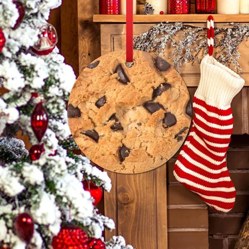 Vista 5 de Adorno de Navidad de galleta de chocolate, colgante de comida, decoración colgante de árbol, divertido adorno de cerámica de Nochebuena para amigos