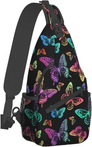 Vista 7 de Bolso bandolera para mujeres y hombres, mochila de viaje para senderismo, bolsa cruzada para el hombro, bolsa de pecho, casual, mochila deportiva