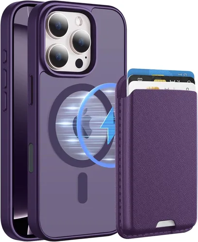 Vista 47 de Funda magnética para iPhone 12 Pro Max, cartera magnética desmontable con soporte para tarjetas, [compatible con MagSafe] grado militar, a prueba