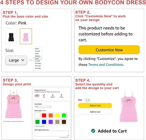 Vista 3 de Littleforbig Diseño personalizado añade tu propio vestido deportivo a rayas laterales enterizos bodycon mini vestido