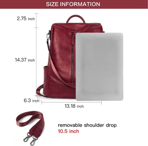Vista 4 de BROMEN Women Backpack Purse Leather Anti-theft Travel Backpack Fashion Shoulder Handbag