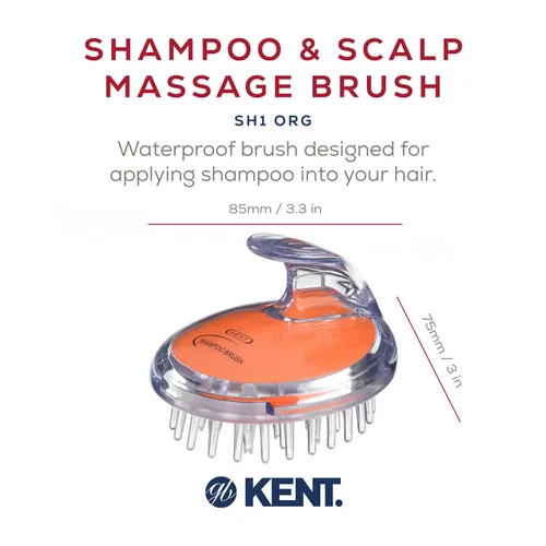 Vista 2 de KENT SH1 - Champú/acondicionador, masaje del cuero cabelludo y cepillo húmedo para ducha para el crecimiento del cabello, 42 cerdas de goma suave