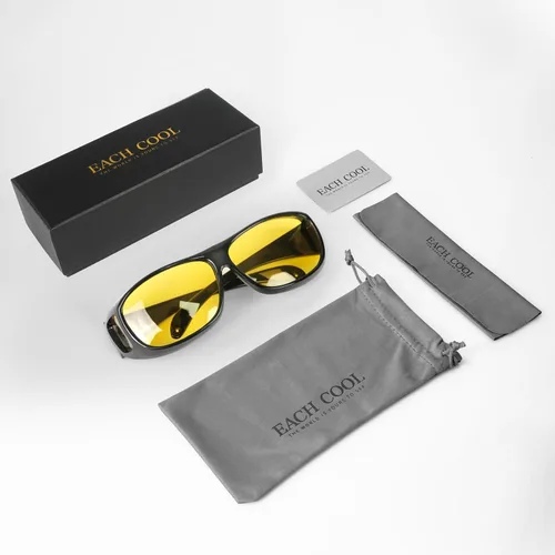 Vista 8 de Lentes polarizados de conducción nocturna para hombres y mujeres, lentes amarillas antirreflejos, UV400, niebla de lluvia y atardecer