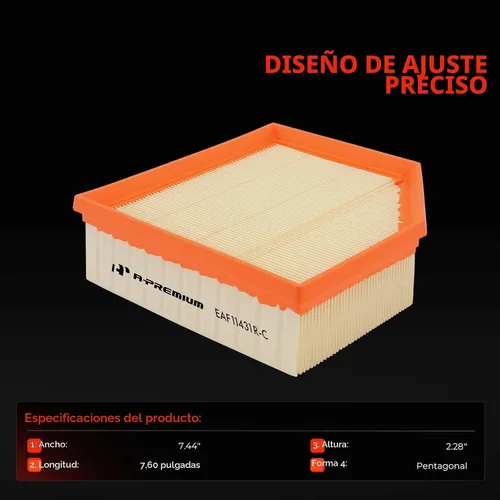 Vista 2 de Filtro de aire de motor A-Premium compatible con el modelo Dodge