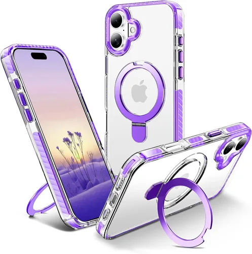 Vista 58 de UMIONE - Funda con diseño de anillo magnético giratorio de 360° para iPhone 11, soporte de bucle invisible integrado, compatible con Magsafe, funda