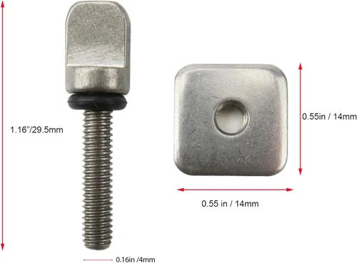 Vista 4 de AQUBONA Tornillo de aleta, acero inoxidable sin herramientas, accesorios de surf, tornillo de aleta y placa, 2/4 piezas SUP tornillo de aleta