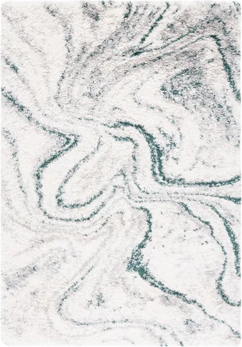 Vista 12 de SAFAVIEH Fontana Shag Collection - Alfombra decorativa, 2 pies 3 pulgadas x 4 pies, marfil y gris, no desprende pelusa y de fácil cuidado, 2