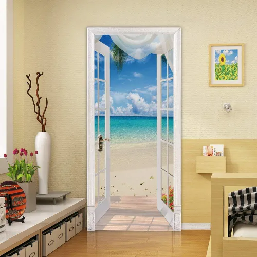 Vista 46 de Calcomanías 3D para puerta, murales para despegar y pegar, papel tapiz de caballo, calcomanías autoadhesivas extraíbles de PVC, impermeable, póster