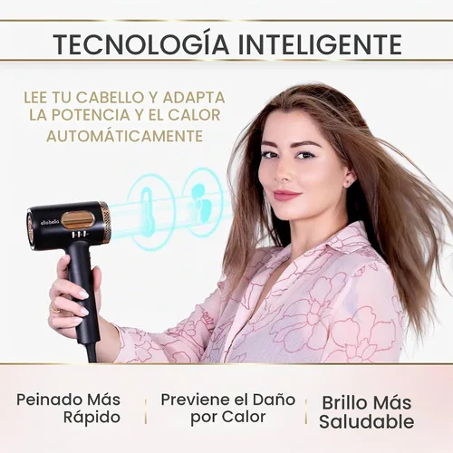 Vista 3 de ELLA BELLA® Secador de pelo profesional de plasma inteligente con difusor