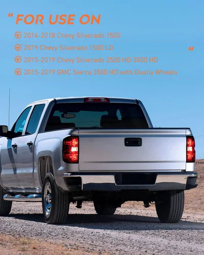 Vista 9 de Ensamble de luz trasera Nilight Compatible con Chevy Silverado 1500 2014 2015 2016 2017 2018 2019, 2500 HD 3500 HD, GMC Sierra 3500HD 2015-2019, Par