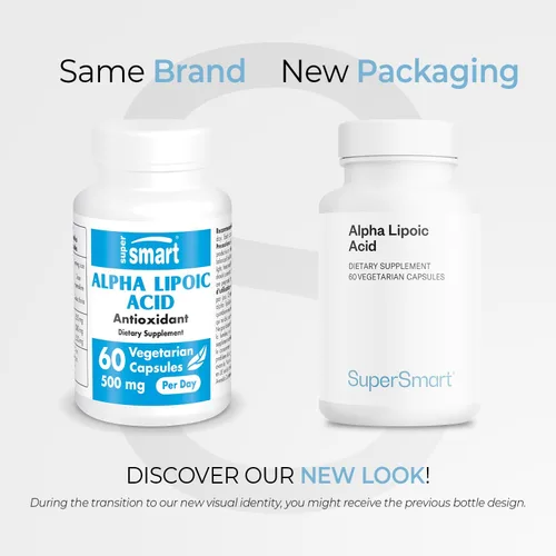 Vista 2 de Supersmart - Ácido alfa lipoico 500 mg por día - Antioxidante universal de alta potencia - Suplemento ALA Sin OMG y sin gluten - 60 cápsulas
