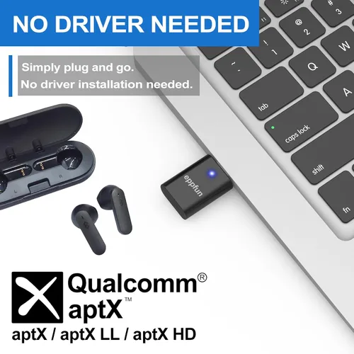 Vista 2 de Adaptador Bluetooth USB C para PS5/PS4, adaptador de audio inalámbrico de doble conexión, dongle de baja latencia con micrófono analógico de 0.138