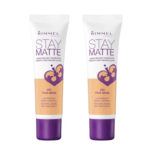 Vista 31 de 3 x Rimmel London Stay Matte - Base líquida mousse mate 30ml - 201 Beige clásico