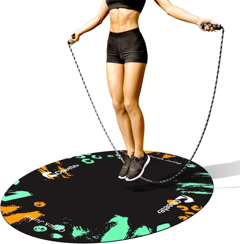Vista 7 de 48"x36" (5mm) Jump Rope Mat, Workout Mats for Home Gym Flooring