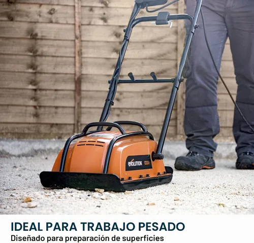 Vista 5 de Placa Compactadora Eléctrica Evolution Hulk - Ideal para Nivelar Pavimento, Preparación de Terreno de Césped Artificial, Patio, Bloques, Arena