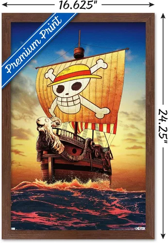 Vista 3 de Trends International Netflix One Piece - Póster de pared de una hoja, 14.72 x 22.37 pulgadas, versión enmarcada de caoba