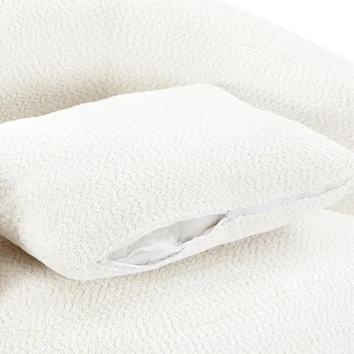 Vista 8 de Silla giratoria de 360°, sofá de 38.2 pulgadas, sofá tapizado de tela Boucle con barril giratorio con una almohada para sala de estar, dormitorio