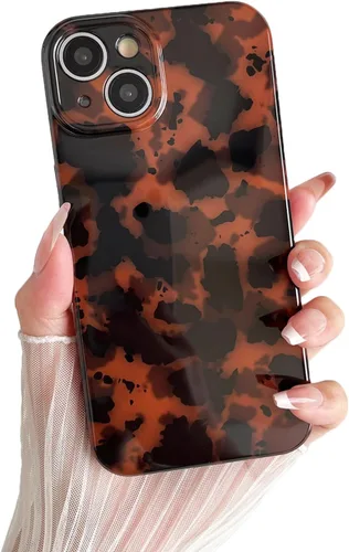 Vista 9 de Huahuacase Funda compatible con iPhone 11, diseño de caparazón de tortuga, retro, ámbar y marrón, estampado de guepardo leopardo, funda protectora
