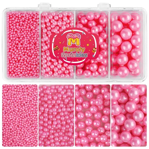 Vista 17 de Perlas comestibles para la decoración de pasteles, chispas de perlas negras Oro blanco plata negro