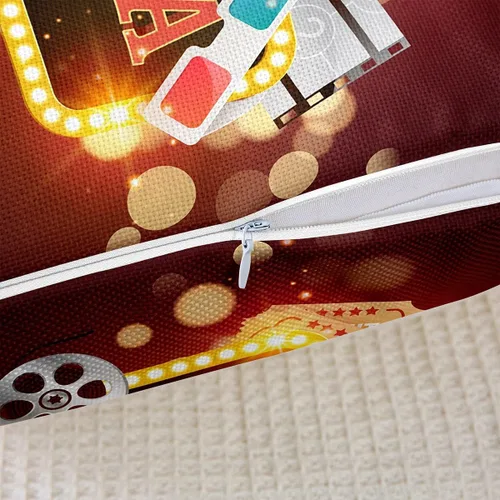 Vista 5 de Juego de 2 fundas de almohada estilo cine vintage de 18 x 18 pulgadas, fundas de almohada decorativas para sofá cama con temática de película