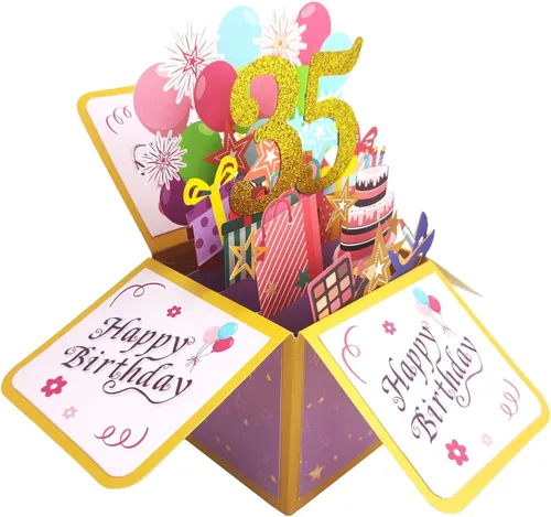 Vista 10 de Asmallgf Tarjeta Emergente Feliz 10 Cumpleaños para Hija Sobrina, Mejor Regalo de Cumpleaños para Niña Niño de 10 Años, Dulces Decoraciones