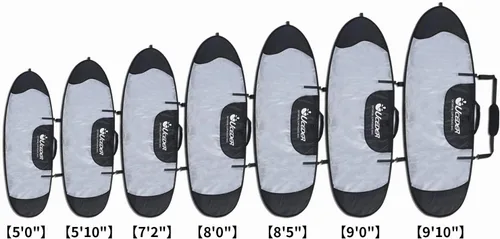 Vista 8 de Funda para tabla de surf y bolsa de almacenamiento para tabla de surf para viajes al aire libre, bolsa para tabla de surf de 5'0"-9'10", máxima