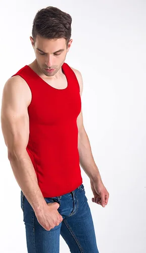 Vista 3 de Locachy Ropa interior térmica cálida de algodón para hombre, sin mangas, chaleco con forro polar, capa base sin mangas