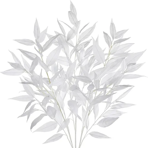 Vista 11 de DILATATA Rama de Eucalipto Artificial Negro de 32 pulgadas, Hojas de Eucalipto de Otoño, Ramas de Hojas de Otoño, Tallos Artificiales de Otoño