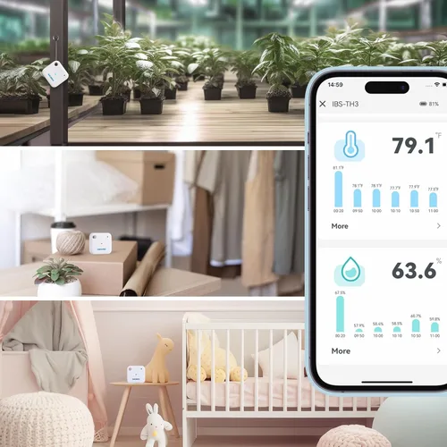 Vista 9 de Inkbird - Monitor de sensor de temperatura y humedad Wi-Fi con alarmas