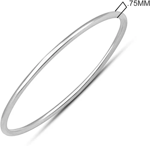 Vista 4 de Szul - Anillo delgado apilable de oro amarillo 14K, banda (.75 mm).