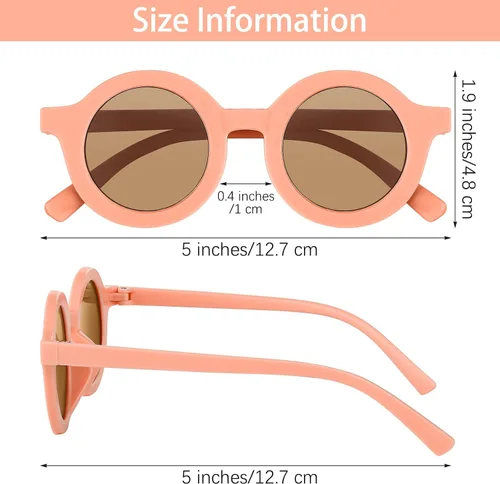 Vista 2 de ELCOHO 24 pares de gafas de sol redondas para niños lindas gafas redondas para playa para niños pequeños