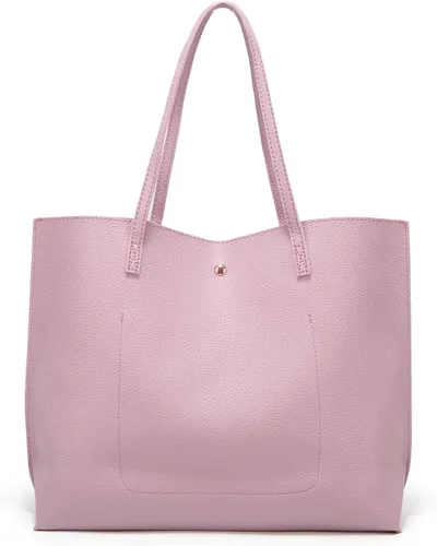 Vista 2 de Dreubea - Bolsa de piel sintética suave con borlas, de gran capacidad, para mujer