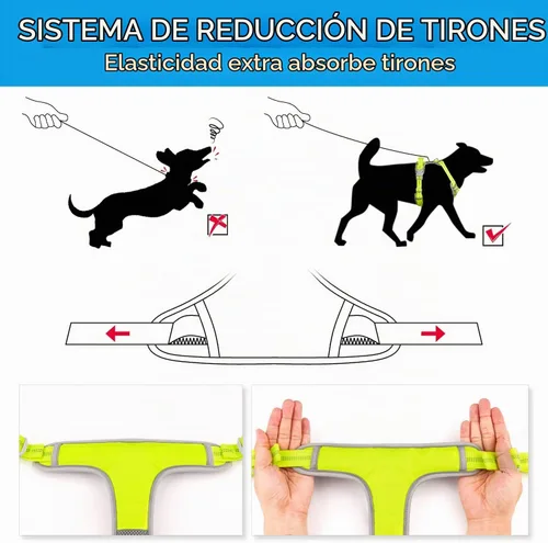 Vista 6 de ThinkPet Juego de arnés deportivo sin tirones, arnés deportivo transpirable con asa, chaleco de seguridad acolchado reflectante para perro