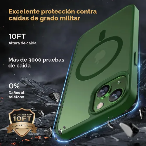 Vista 4 de Miracase - Funda magnética para iPhone 13 de 6.1 pulgadas (compatible con MagSafe) (con 2 protectores de pantalla), protección de grado militar