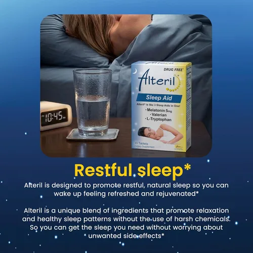 Vista 5 de Alteril Ayuda para dormir con L-triptófano, tabletas 30 ea