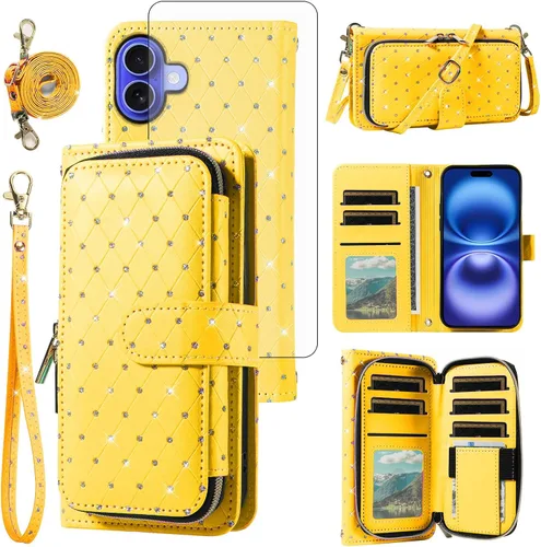 Vista 127 de Funda para teléfono iPhone 6 6S con cremallera y protector de pantalla con protector de pantalla, correa de cordón cruzado, ranura para iPhone 6 Six
