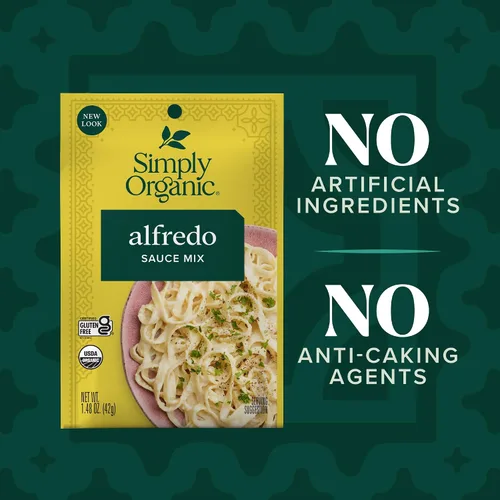 Vista 6 de Simply Organic, Mezcla para salsa de pasta, Alfredo, 1.48 oz