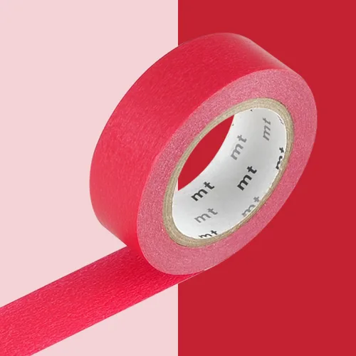 Vista 3 de MT MT01P181Z mt Sólidos Washi Cinta adhesiva de papel [Kamoi Kakoshi genuino/Producido en Japón]: 3/5" x 33 pies, Rojo
