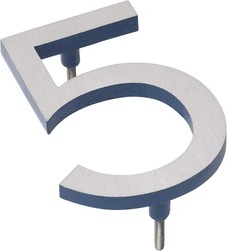 Vista 4 de Montague Metal Products MHN-04-F-SB2-7 Números de casa de dirección flotantes modernos de aluminio cepillado sólido, 4 pulgadas, níquel satinado
