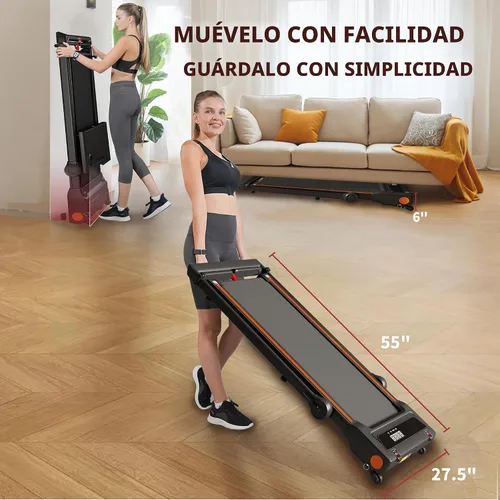 Vista 8 de Hccsport Treadmill with Incline, 3 in 1 Under Desk Treadmill Walking Pad with Removable Desk Workstation 3.5HP Foldable Compact Walking Treadmills