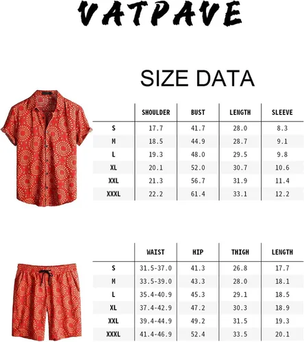 Vista 7 de VATPAVE Camisas hawaianas florales de manga corta con botones para hombre