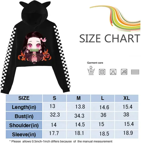 Vista 3 de Sotode Sudadera corta con capucha de anime para niñas con orejas de gato para niños y jóvenes