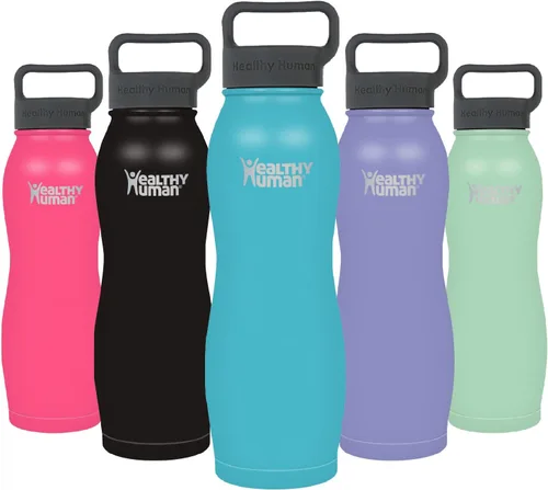 Vista 20 de Healthy Human Botella de Agua de Acero Inoxidable Termo de Agua con Doble Pared y Aislamiento al Vacío para Adultos Botellas de Viaje Ecológicas