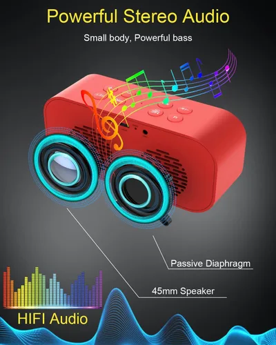 Vista 5 de Reloj despertador AFK con altavoz Bluetooth, reloj digital para dormitorios, reloj de alarma para adultos que duermen profundamente con doble