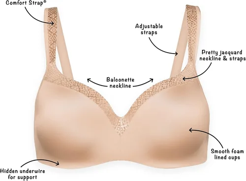 Vista 4 de Playtex Women's Secrets Underwire Coverage Balconette T-Shirt Bra for Full Figures, Us4823