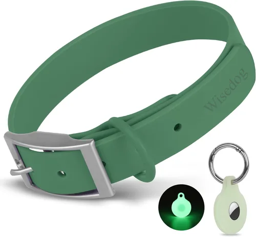 Vista 14 de Wisedog Collar de perro impermeable: ajuste múltiple de 7 a 23.6 pulgadas, correa recubierta de goma suave, fácil de limpiar, para perros pequeños
