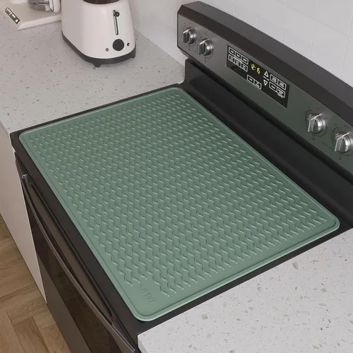 Vista 20 de XiFEO Cubiertas para Estufa Eléctrica, Protector de Cubierta de Estufa de Vidrio de Silicona de Grado Alimentario Resistente, Protector de Placa