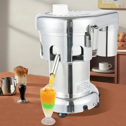 Vista 2 de Máquina de exprimidor, fabricante de jugo de frutas y verduras de 110V, extractor de jugo centrífugo construido de acero inoxidable, extractor