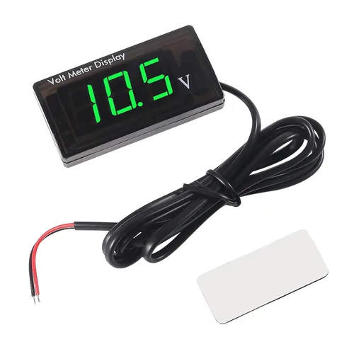 Vista 12 de Voltímetro digital de coche DC de 12 V, pantalla LED, 5-28 V, medidor de voltaje impermeable, medidor de audio para automóvil para motocicleta