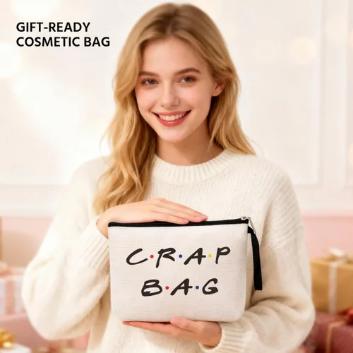 Vista 6 de Jztco Bolsa de cosméticos para mujeres, colegas, hermanas, fanáticas, mejores amigas, bolsas para organización, bolsa de aseo portátil impermeable